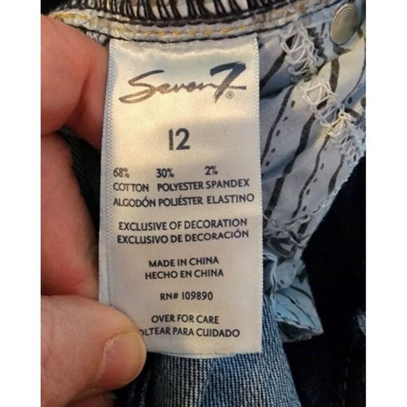 Seven 7 Tapered Ankle Skinny Jeans Size 12 Slimming Dark Wash Blue - Picture 6 of 11